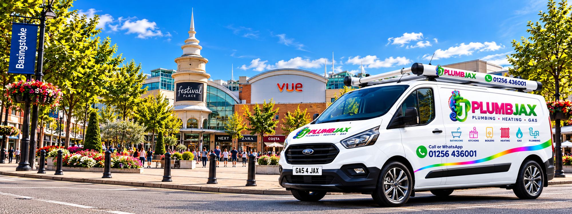 PlumbJax van parked outside Festival Place, Basingstoke PlumbJax van parked outside Festival Place, Basingstoke